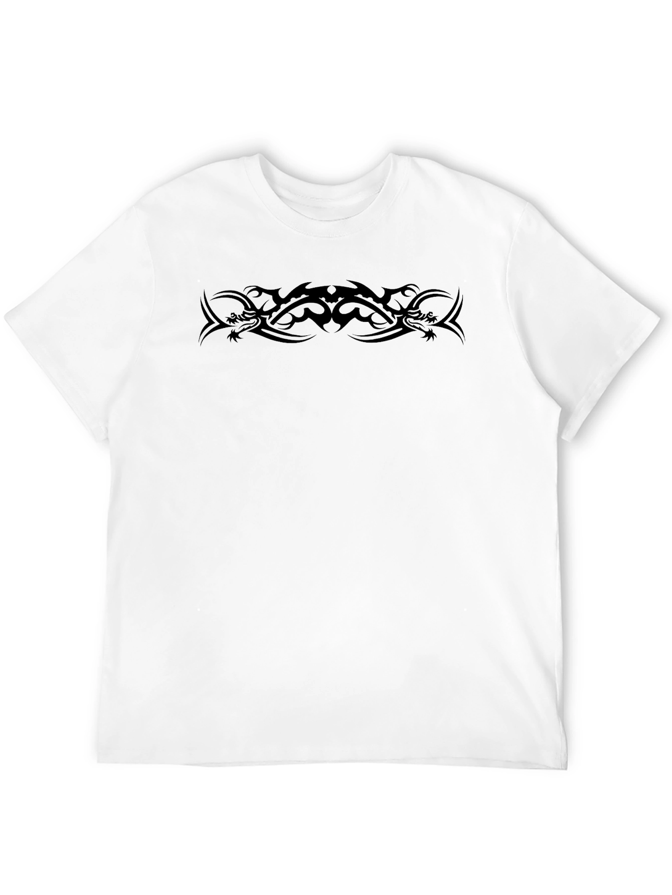 Tribal Dragon Tattoo Graphic Black Tee Shirt