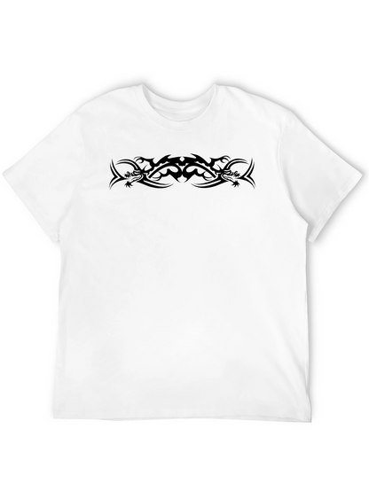 Tribal Dragon Tattoo Graphic Black Tee Shirt