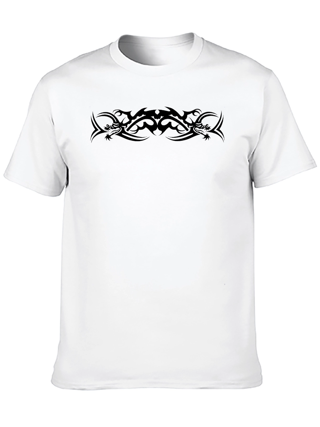 Tribal Dragon Tattoo Graphic Black Tee Shirt