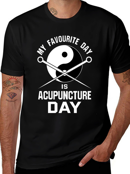 Acupuncture Day T-Shirt - Yin Yang & Needles Graphic Tee
