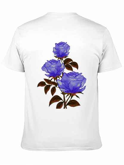 Floral Graphic Tee - Blue Rose Design
