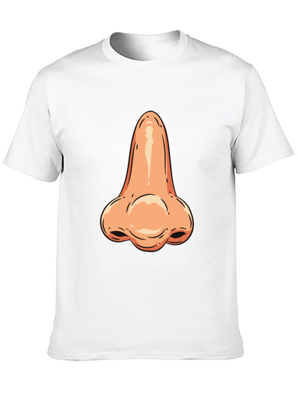 Funny Nose Graphic Tee - Black Cotton T-Shirt