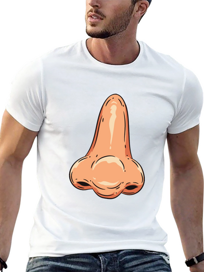 Funny Nose Graphic Tee - Black Cotton T-Shirt