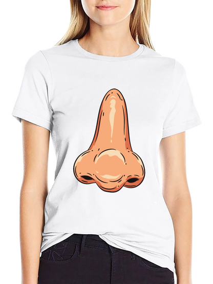 Funny Nose Graphic Tee - Black Cotton T-Shirt