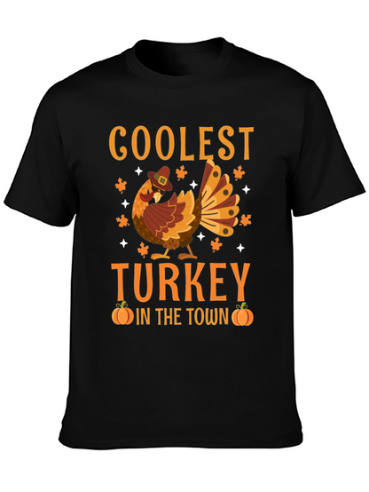 Coolest Turkey in Town Thanksgiving Graphic Tee