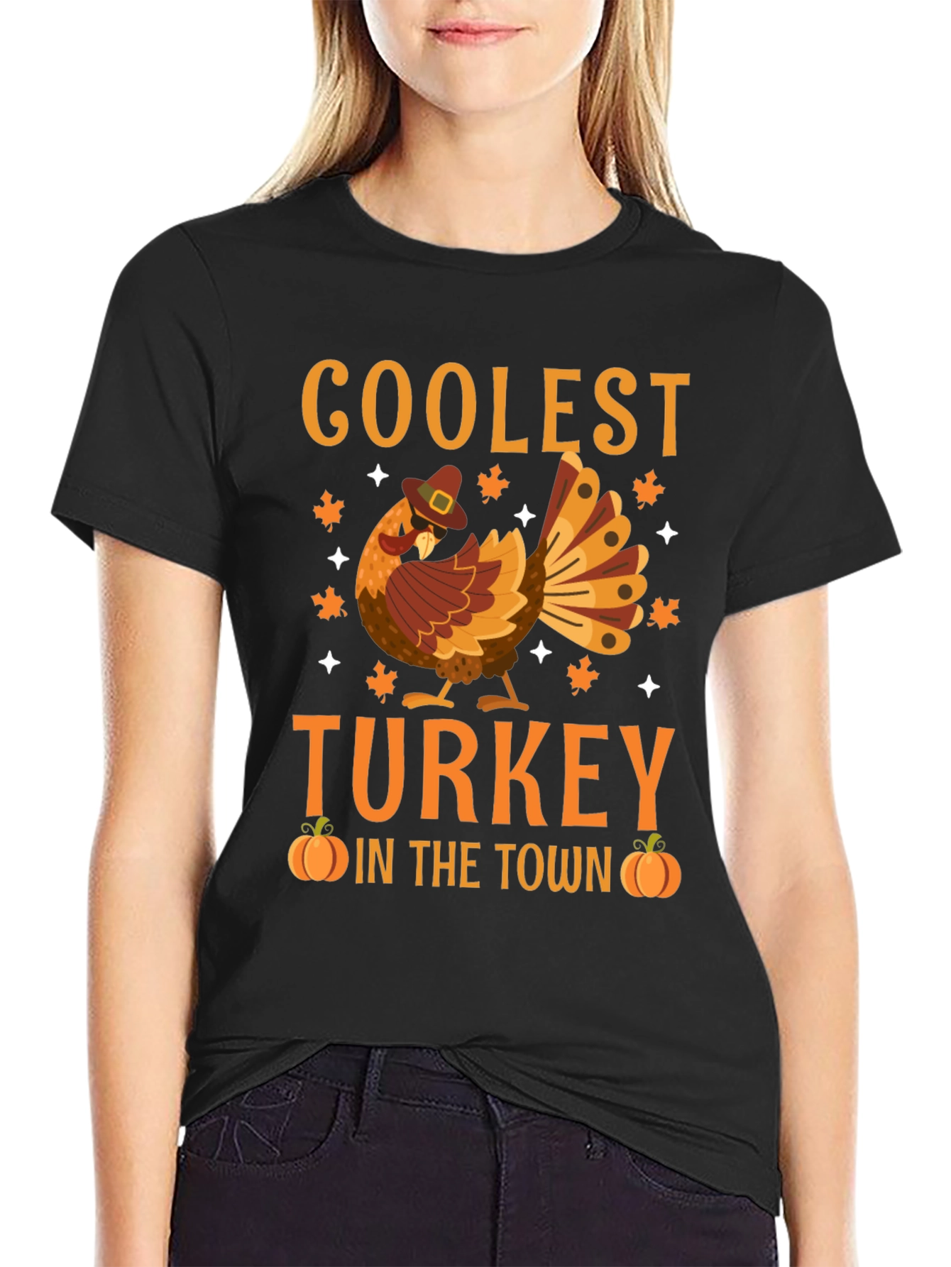 Coolest Turkey in Town Thanksgiving Graphic Tee