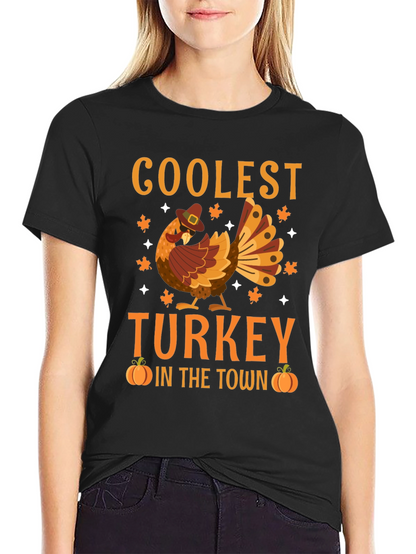 Coolest Turkey in Town Thanksgiving Graphic Tee
