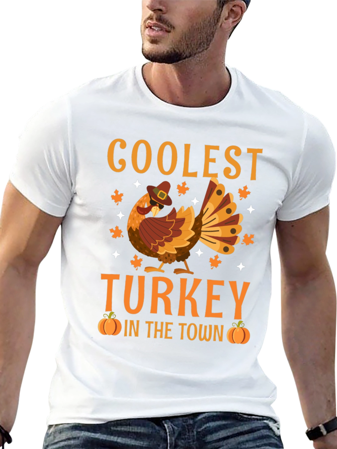 Coolest Turkey in Town Thanksgiving Graphic Tee