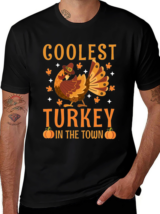 Coolest Turkey in Town Thanksgiving Graphic Tee