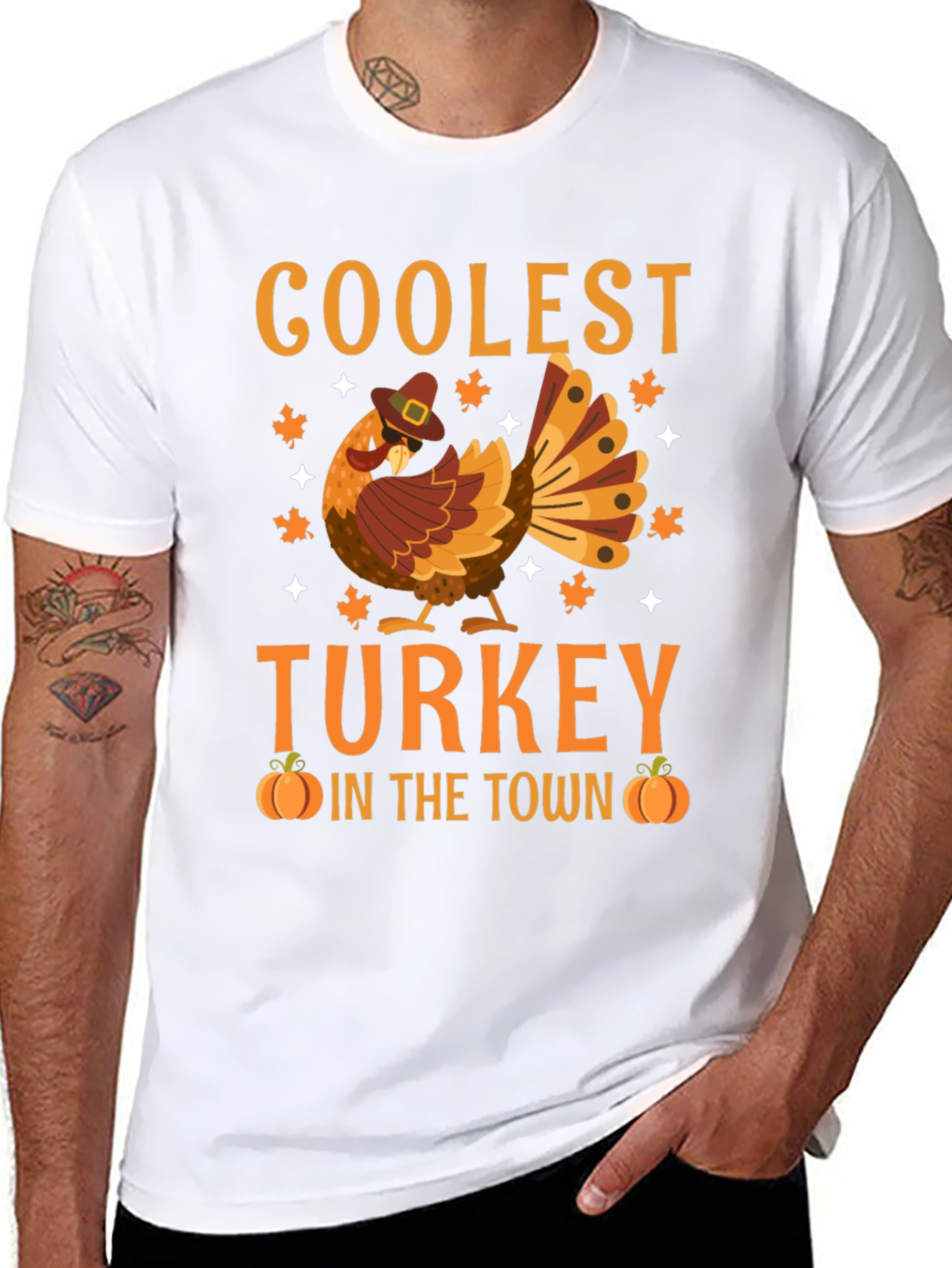 Coolest Turkey in Town Thanksgiving Graphic Tee