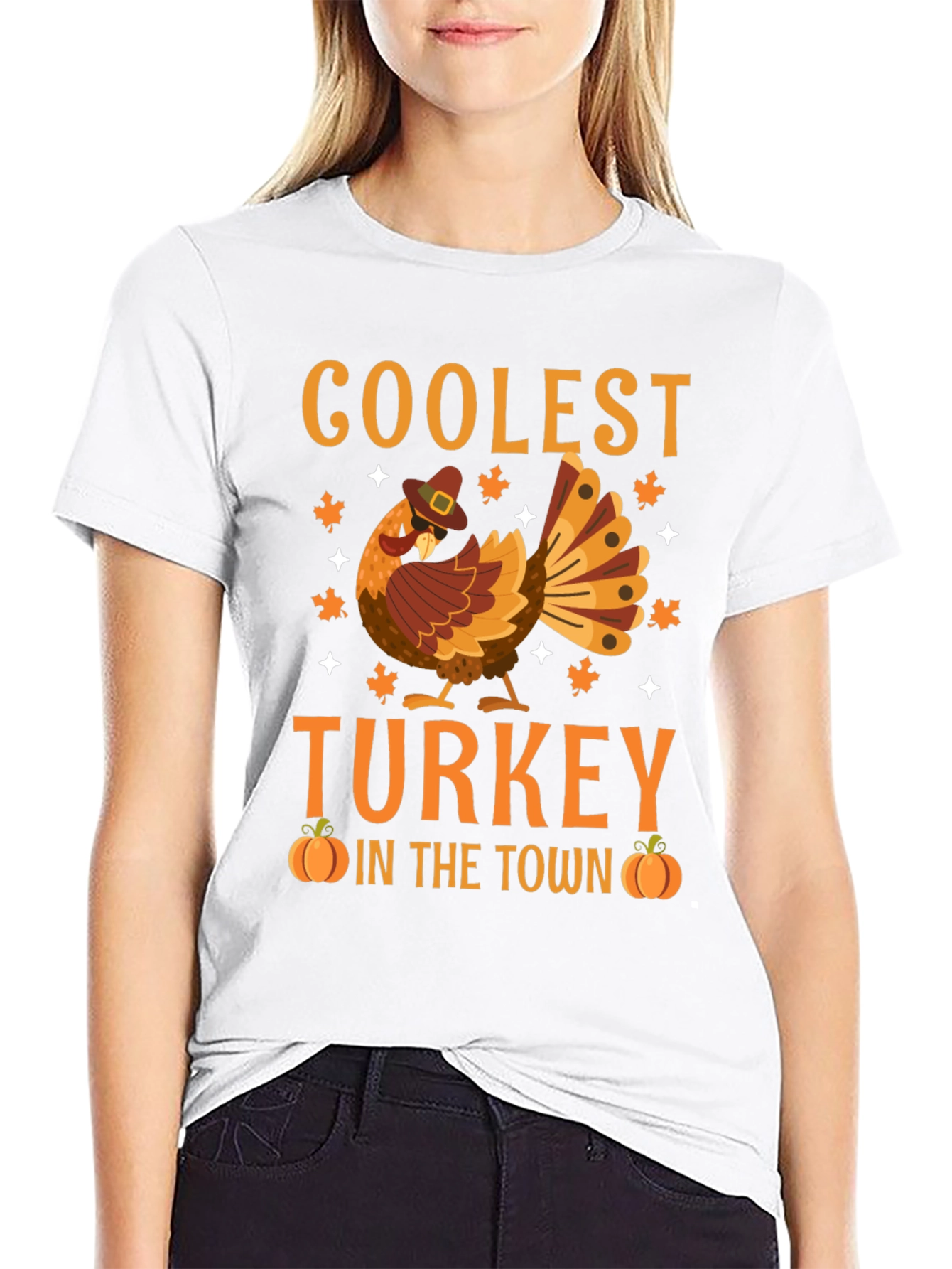 Coolest Turkey in Town Thanksgiving Graphic Tee