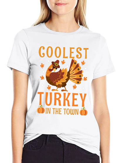 Coolest Turkey in Town Thanksgiving Graphic Tee