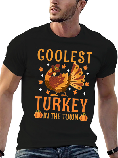 Coolest Turkey in Town Thanksgiving Graphic Tee