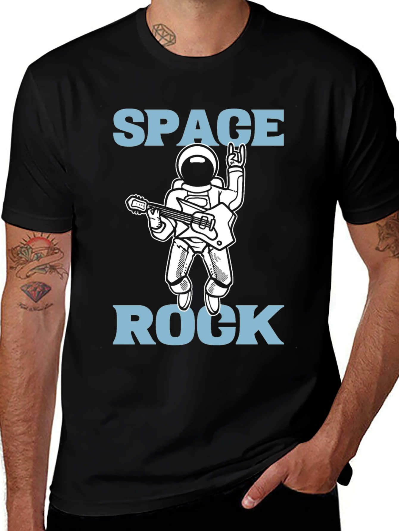 Space Rock Astronaut T-Shirt - Black