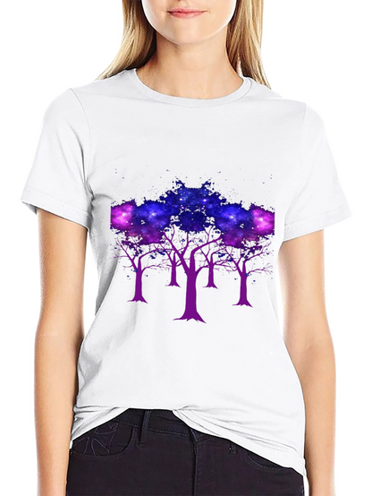 Galaxy Trees Graphic Tee - Black