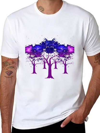 Galaxy Trees Graphic Tee - Black