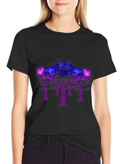 Galaxy Trees Graphic Tee - Black