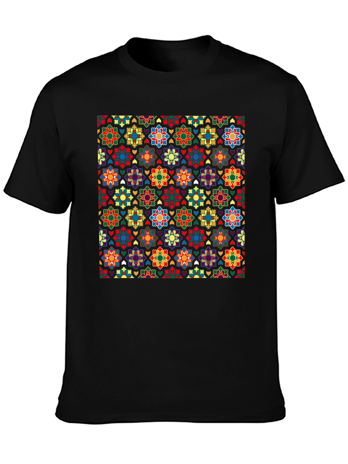 Patterned Crew Neck T-Shirt