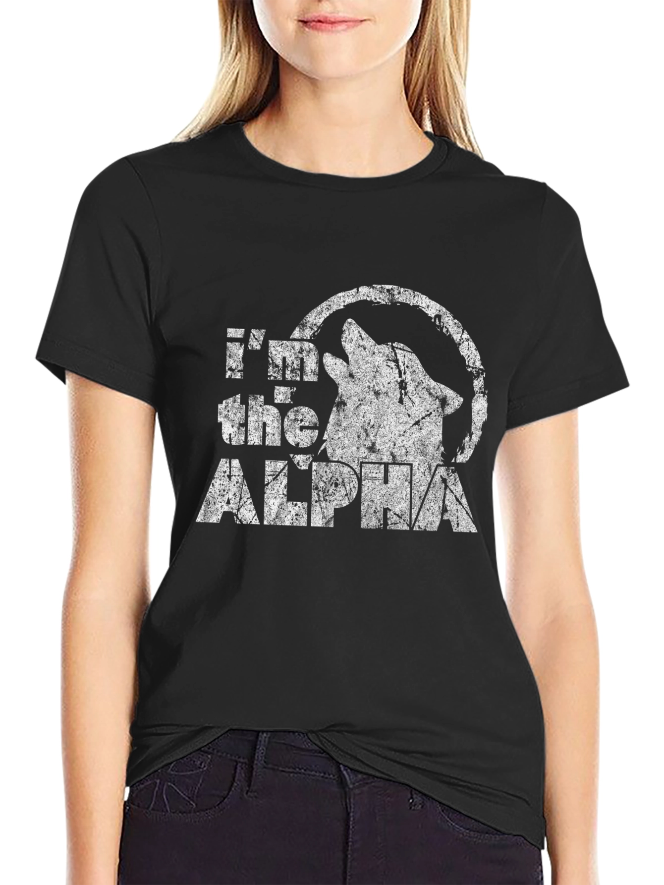 Im the Alpha Wolf T-Shirt - Distressed Graphic Tee