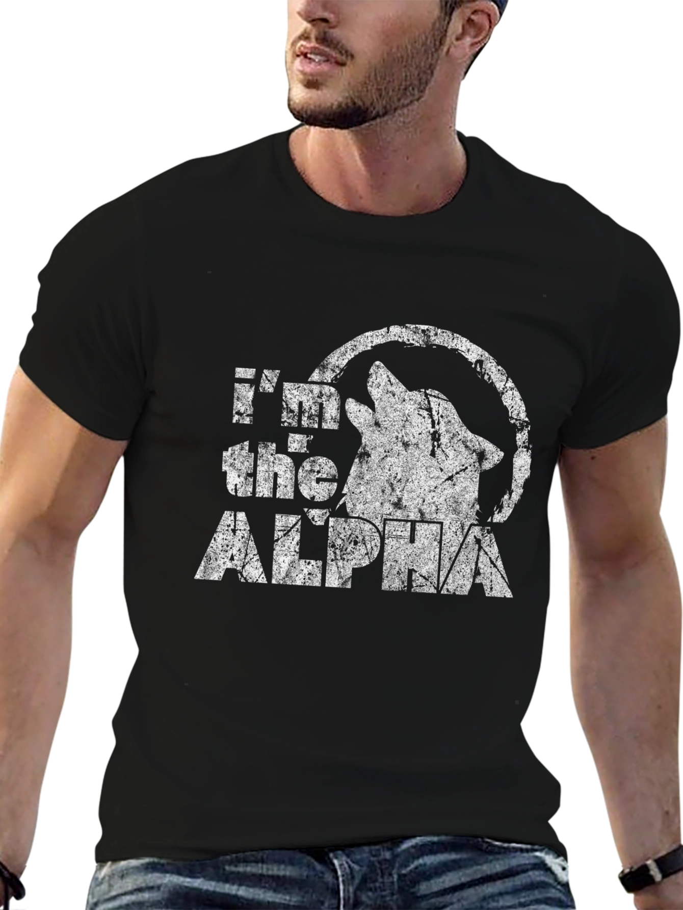 Im the Alpha Wolf T-Shirt - Distressed Graphic Tee