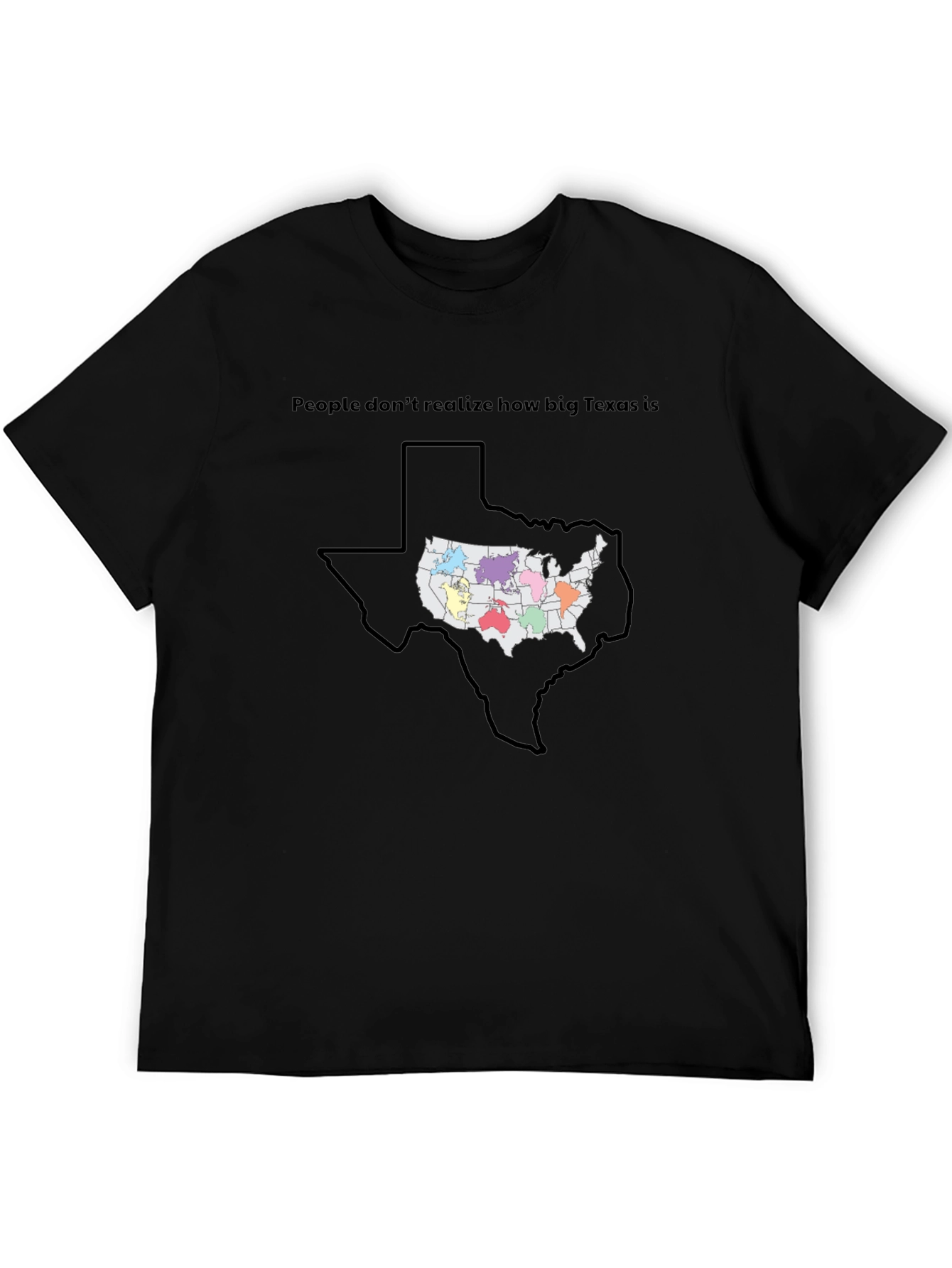 Texas Size Comparison Graphic T-Shirt