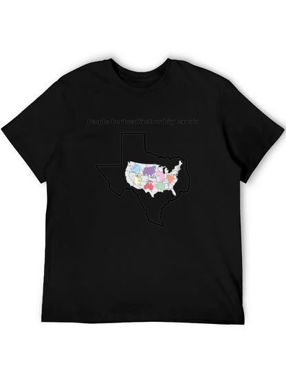 Texas Size Comparison Graphic T-Shirt