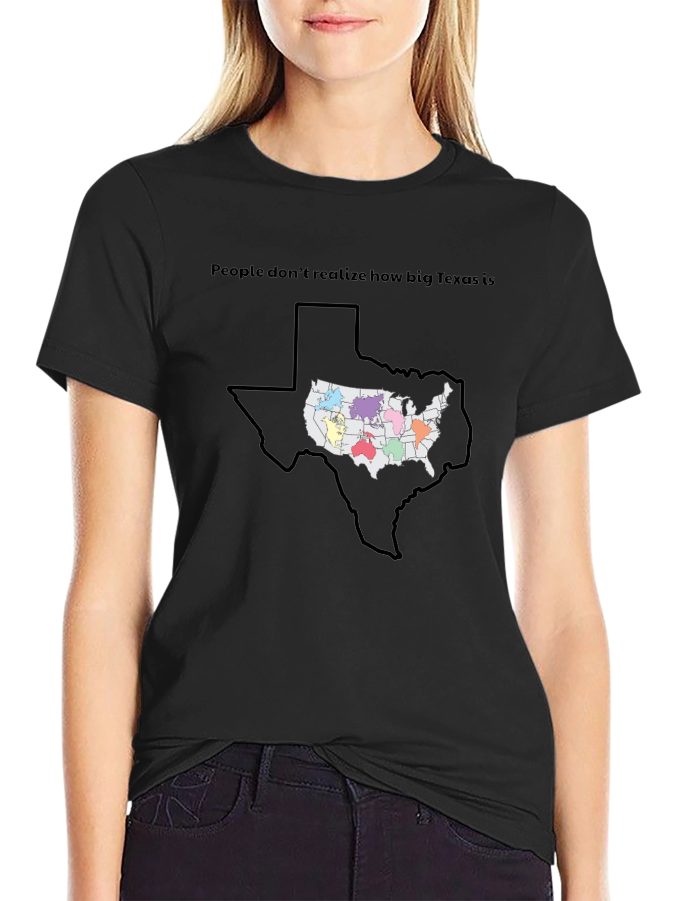 Texas Size Comparison Graphic T-Shirt