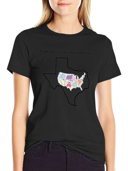 Texas Size Comparison Graphic T-Shirt