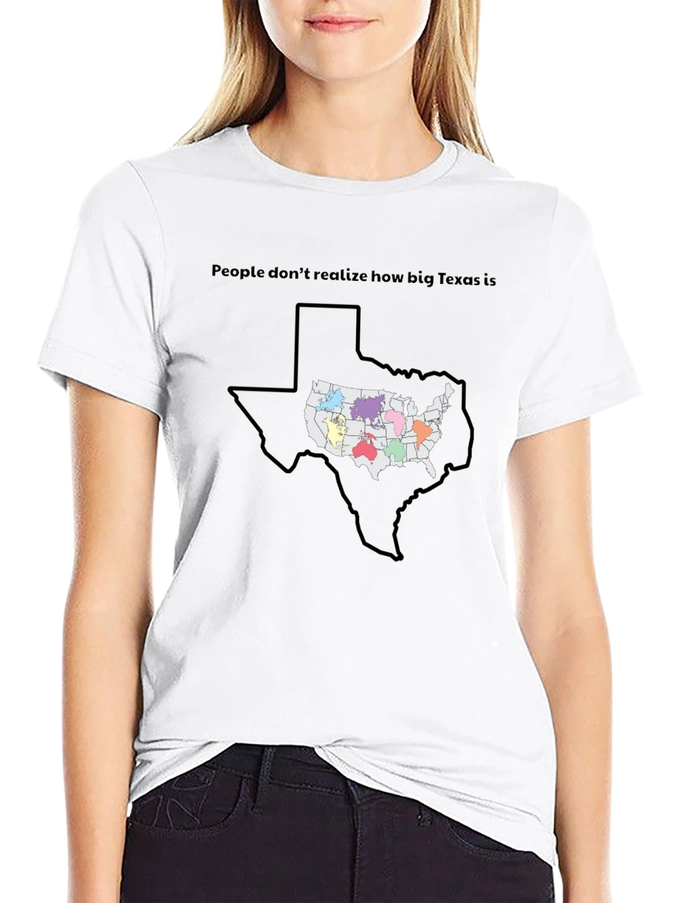 Texas Size Comparison Graphic T-Shirt