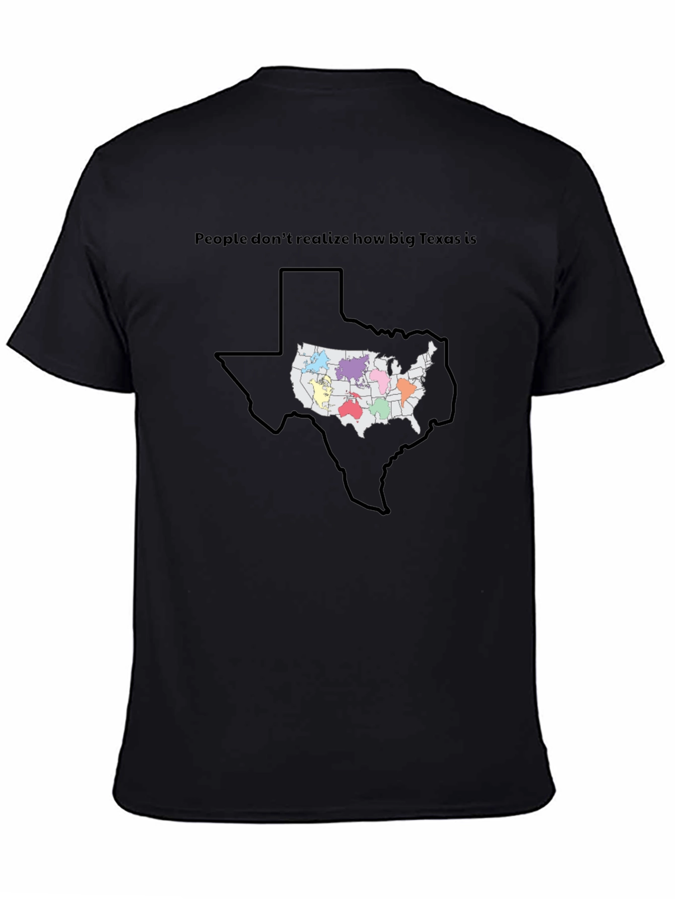 Texas Size Comparison Graphic T-Shirt