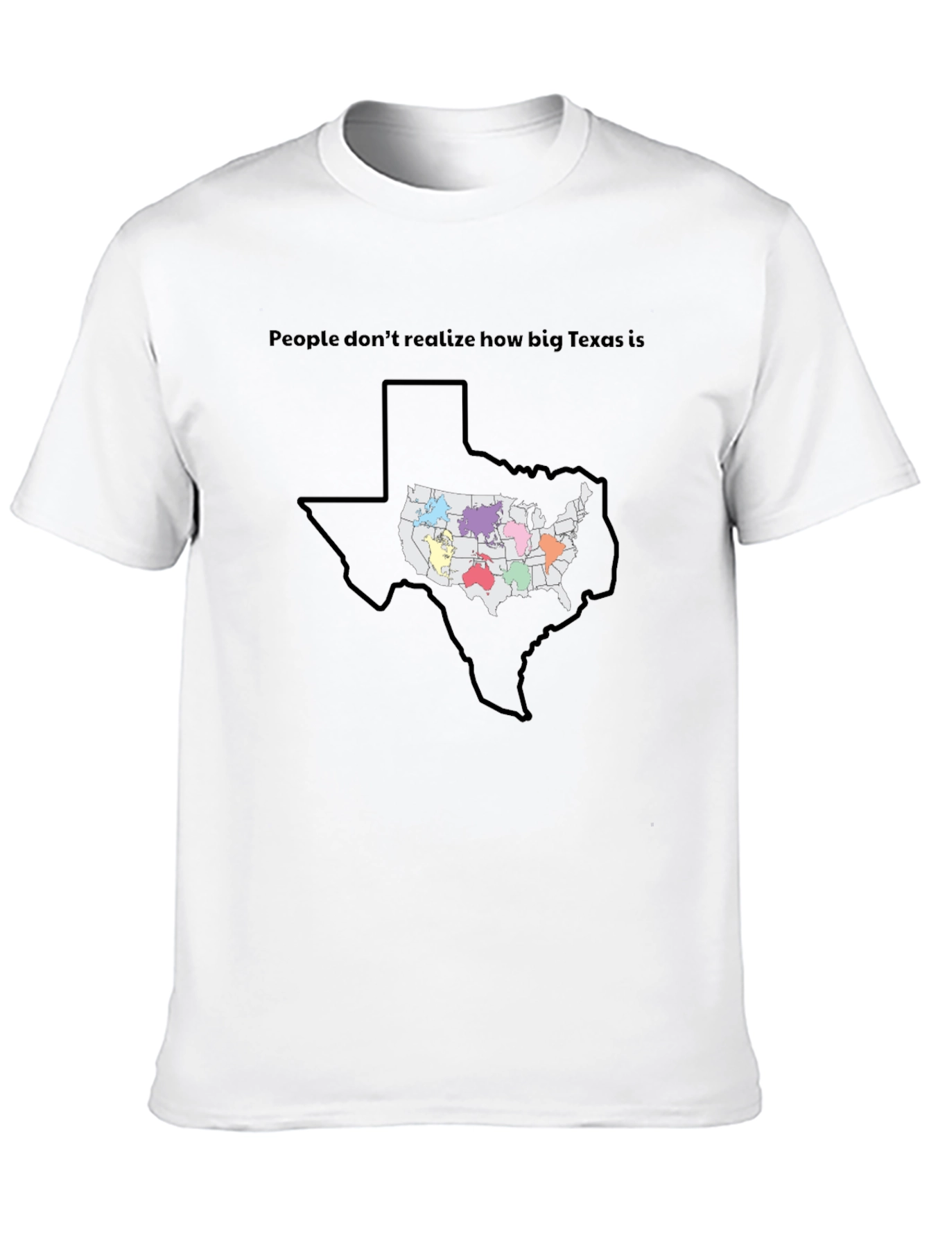 Texas Size Comparison Graphic T-Shirt