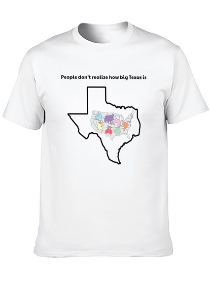 Texas Size Comparison Graphic T-Shirt