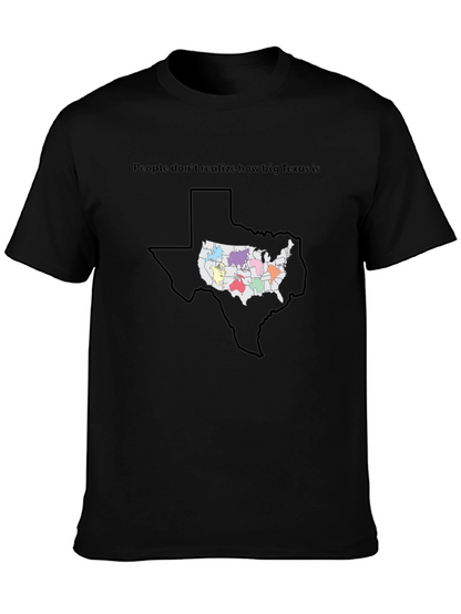 Texas Size Comparison Graphic T-Shirt