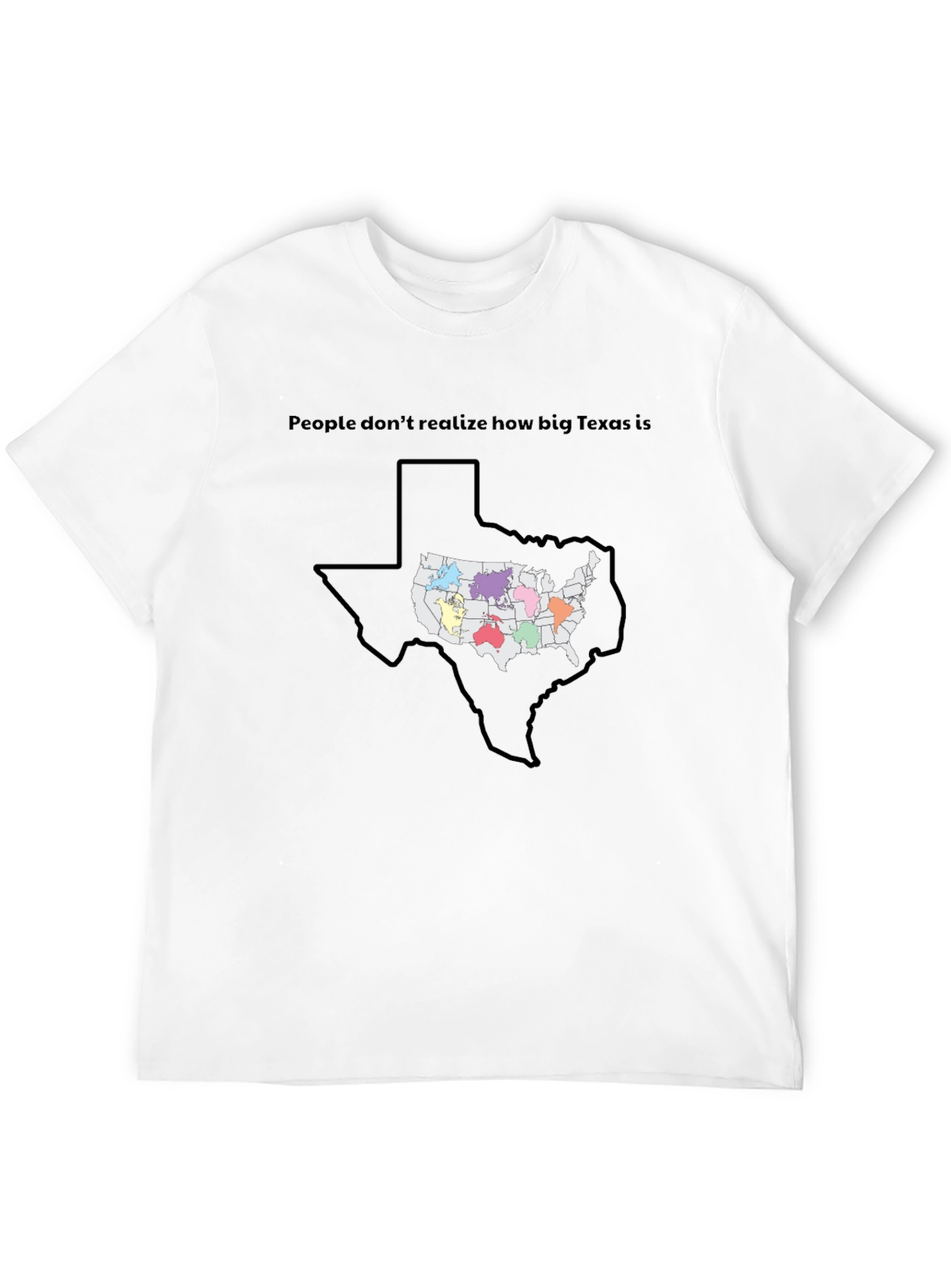Texas Size Comparison Graphic T-Shirt
