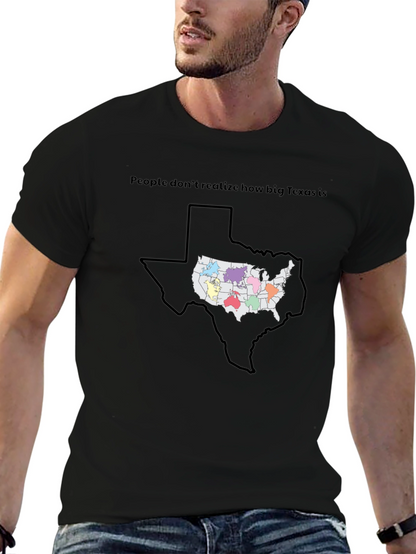 Texas Size Comparison Graphic T-Shirt