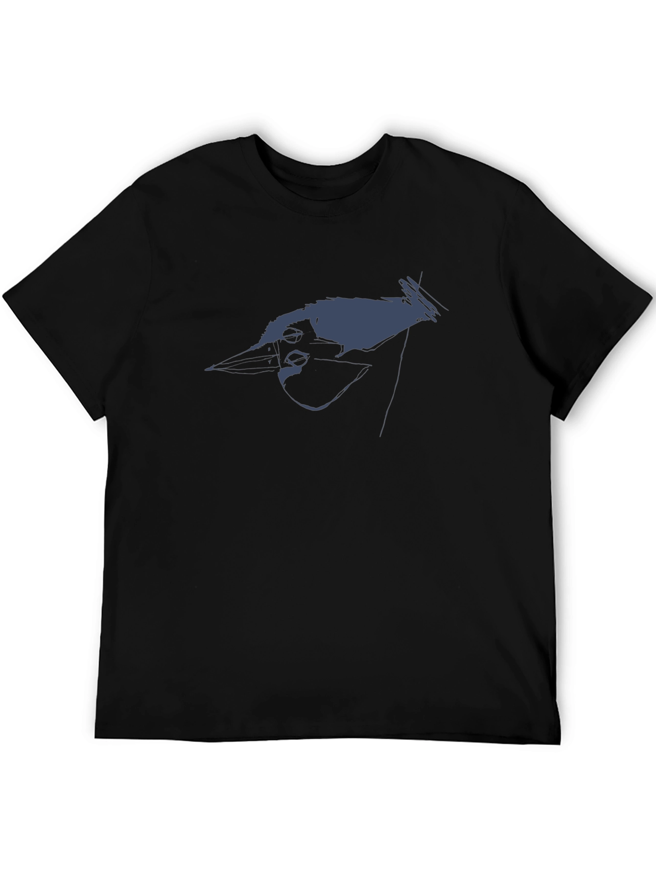 Modern Bird Graphic Black T-Shirt