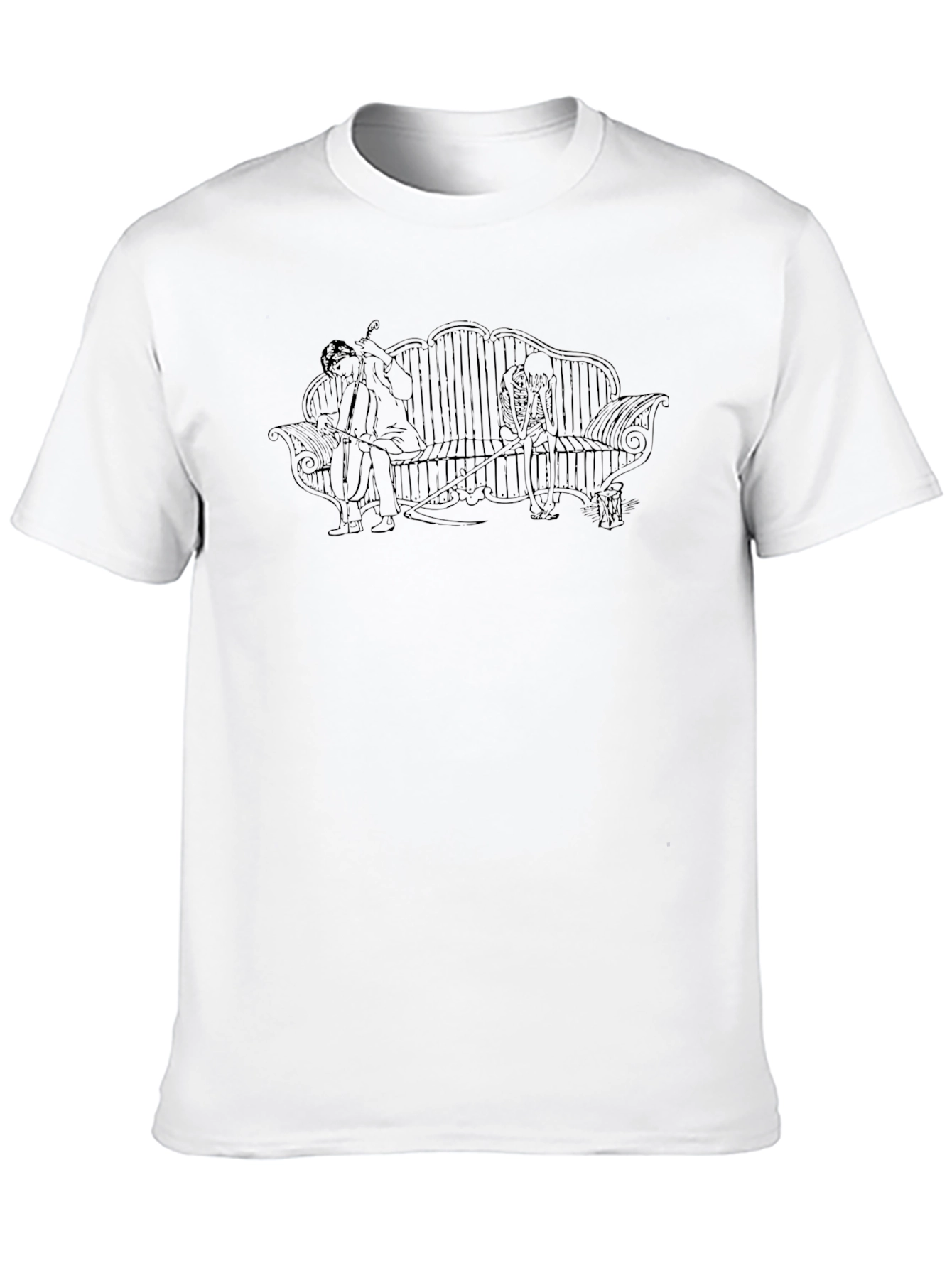 Black T-Shirt with Bench Design
