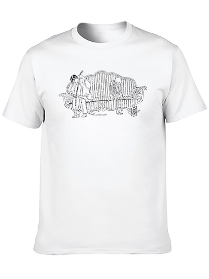Black T-Shirt with Bench Design