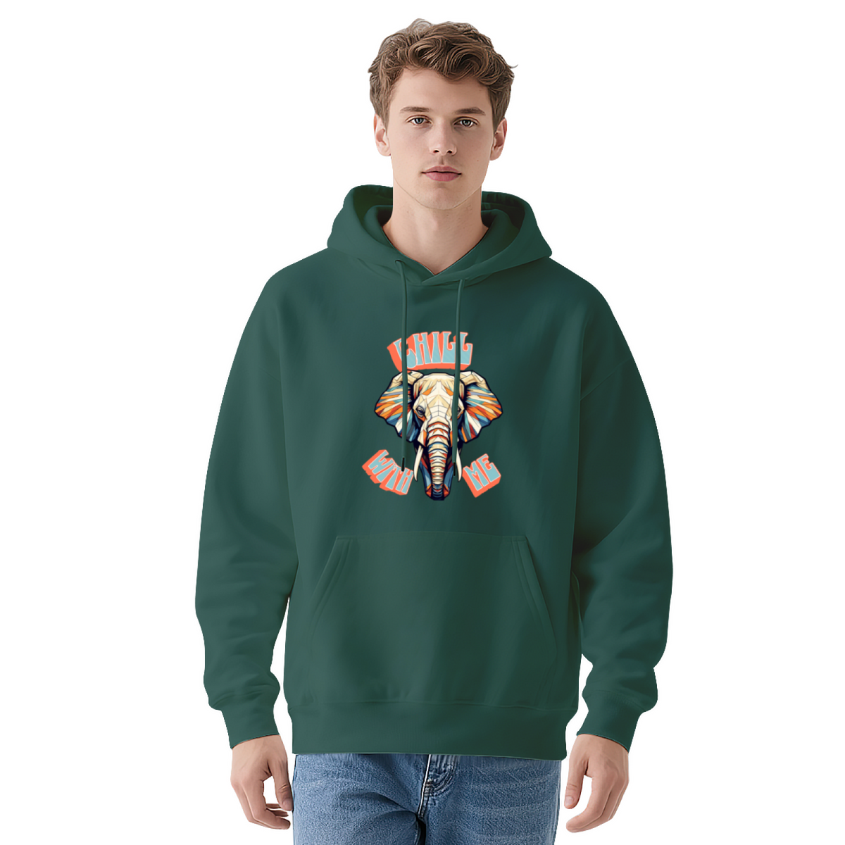 Geometric Elephant Chill With Me Hoodie