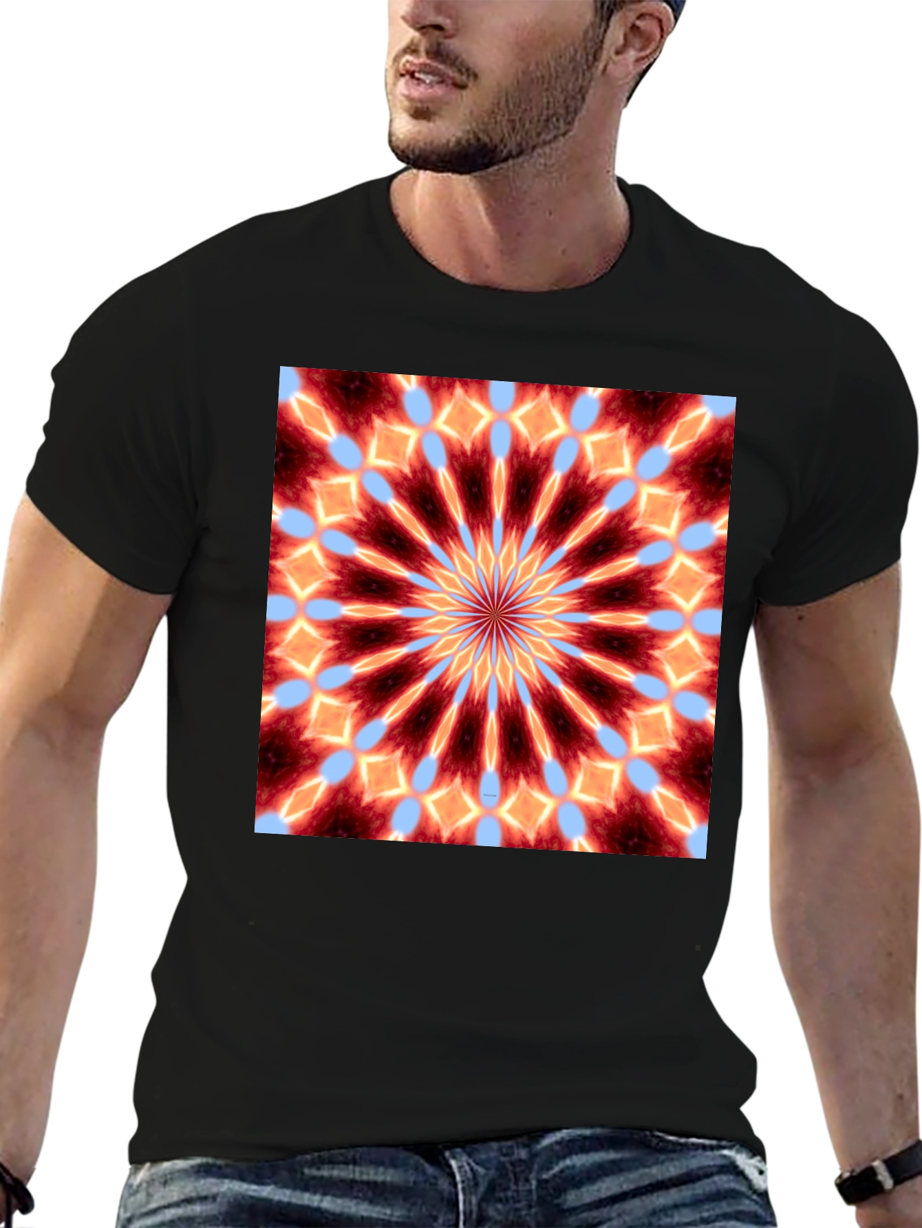 Kaleidoscope Mandala Graphic Tee - Unique Art Shirt