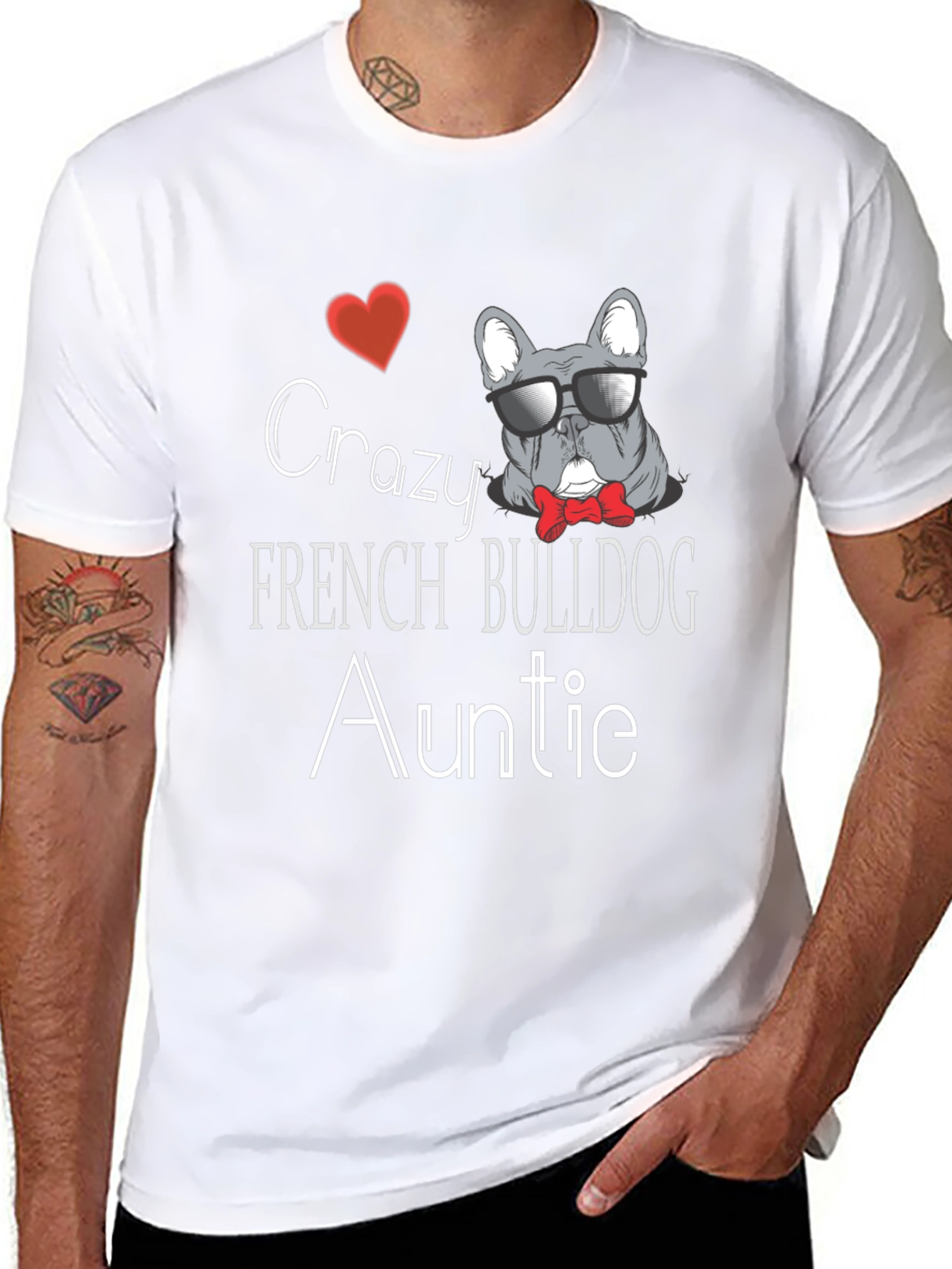 Crazy French Bulldog Auntie T-Shirt