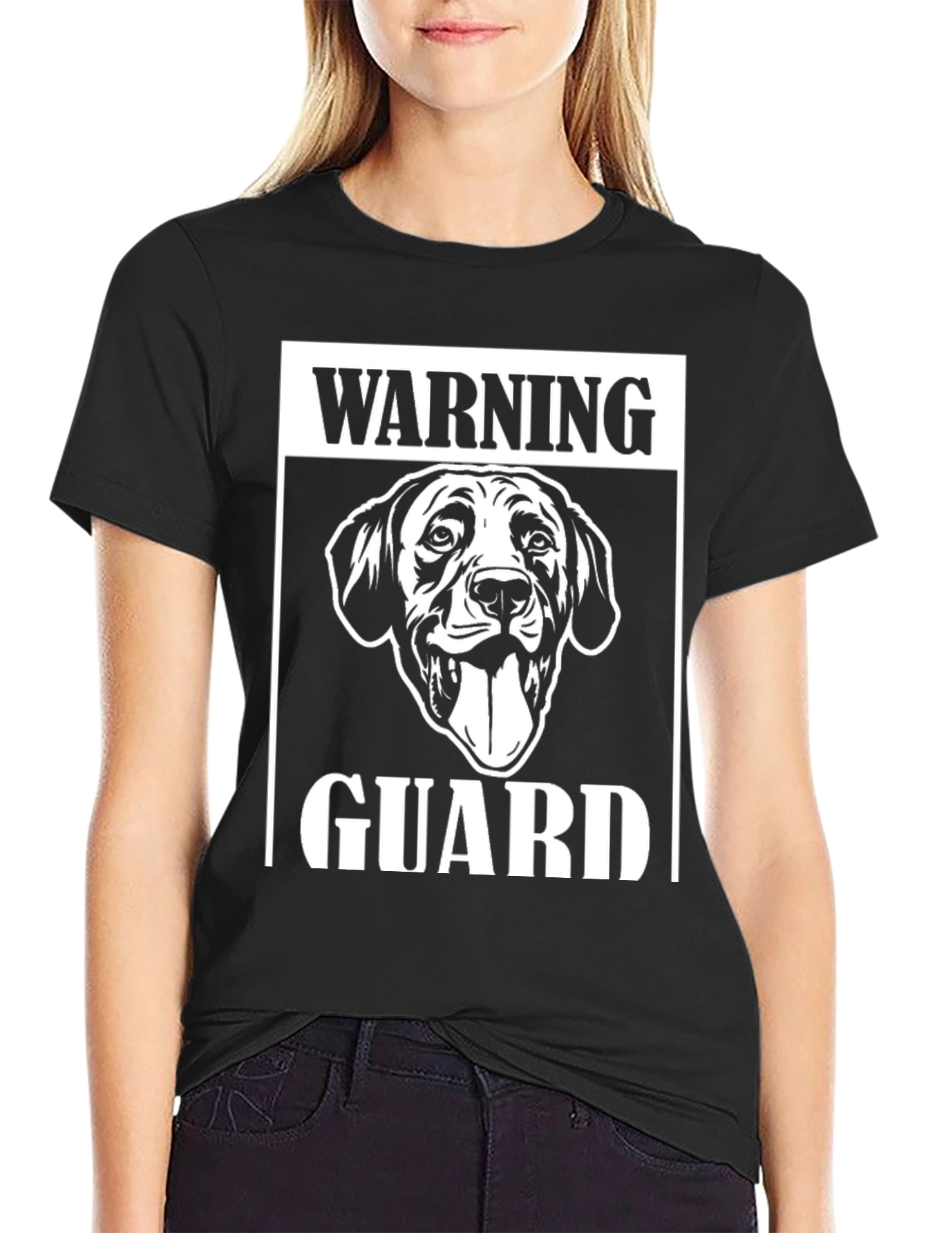 Warning Guard Dog Graphic T-Shirt
