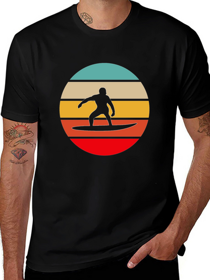 Retro Surfer Silhouette Graphic Tee