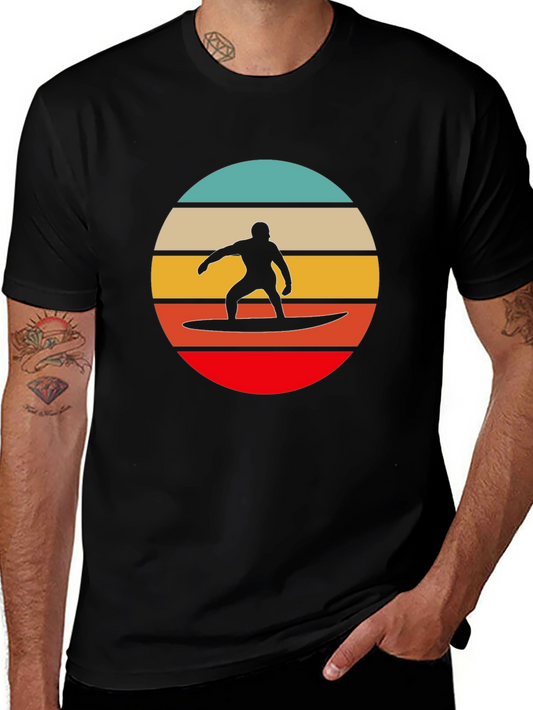 Retro Surfer Silhouette Graphic Tee