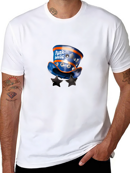 Funky Hat & Stars Black T-Shirt