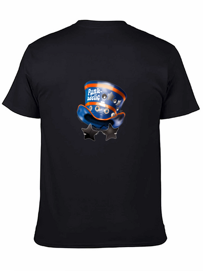 Funky Hat & Stars Black T-Shirt