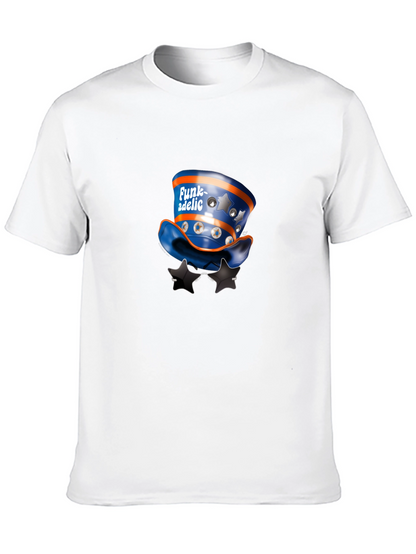 Funky Hat & Stars Black T-Shirt