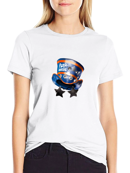 Funky Hat & Stars Black T-Shirt