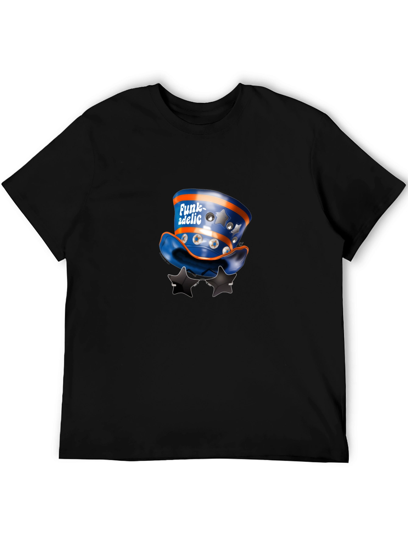 Funky Hat & Stars Black T-Shirt