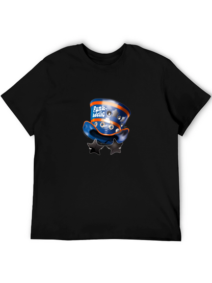 Funky Hat & Stars Black T-Shirt
